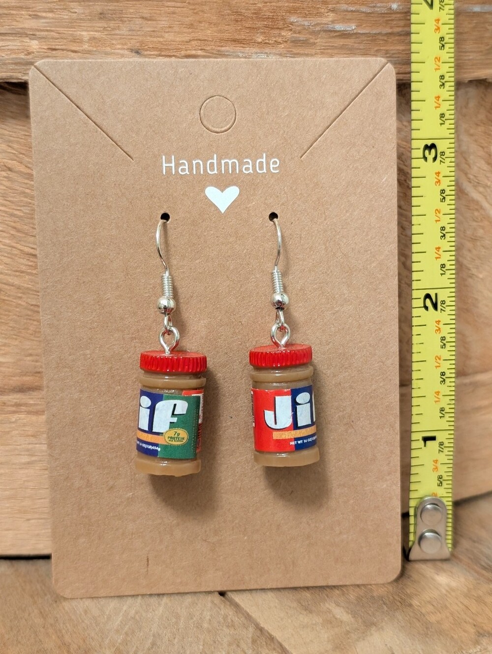 Jif Peanut Butter Earrings NEW